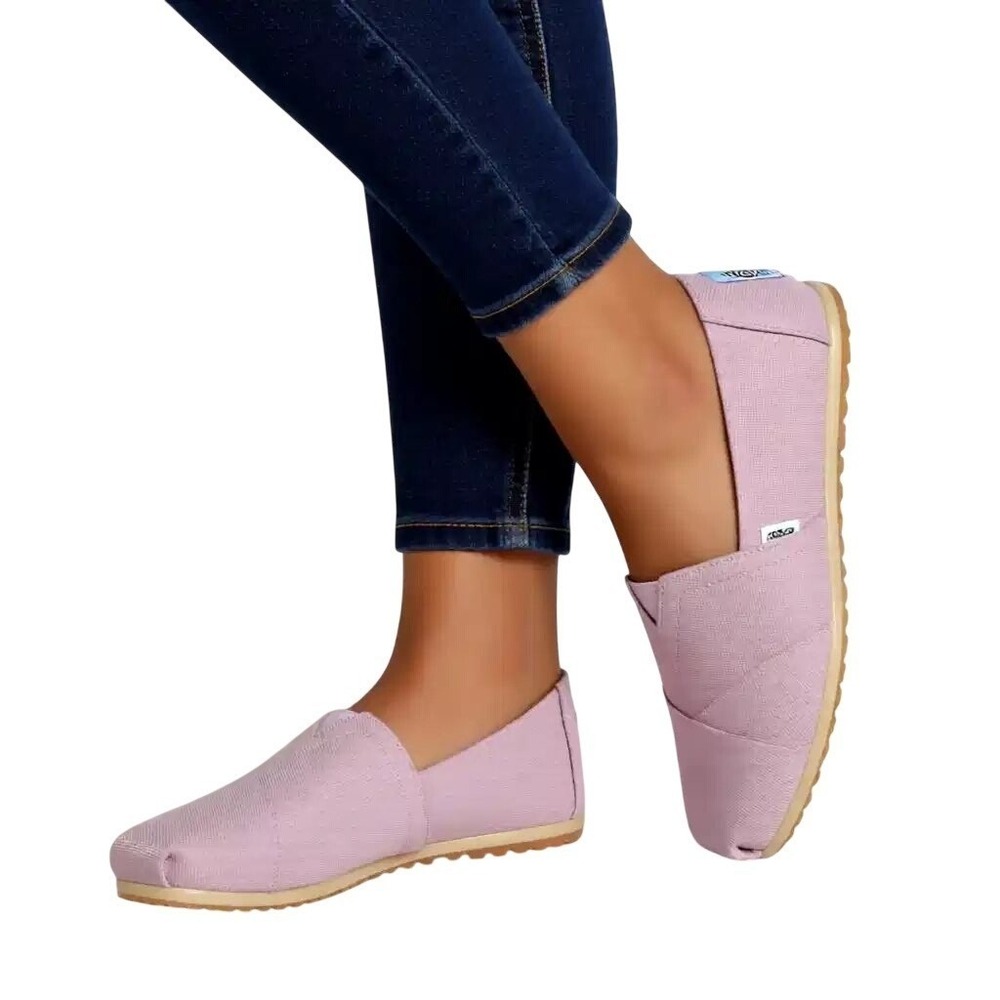 TOMS Alpargata Light Lilac Heritage Canvas Women's Flats Shoes Size 6 NIB